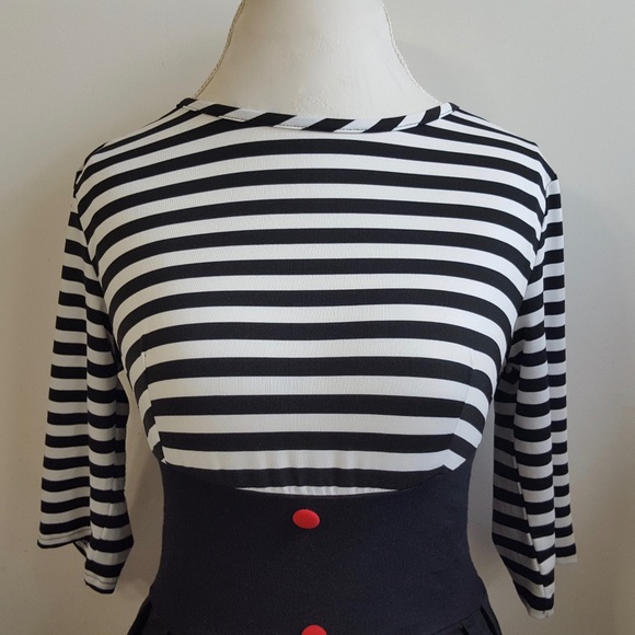 Rockabilly Pinup Swing Dress L Fit & Flare - Picture 3 of 8